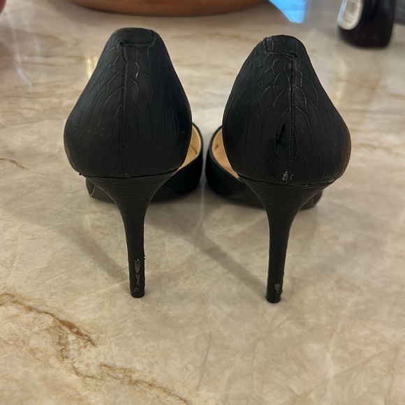 Black textured pumps 3 inch heel - Picture 7 of 8